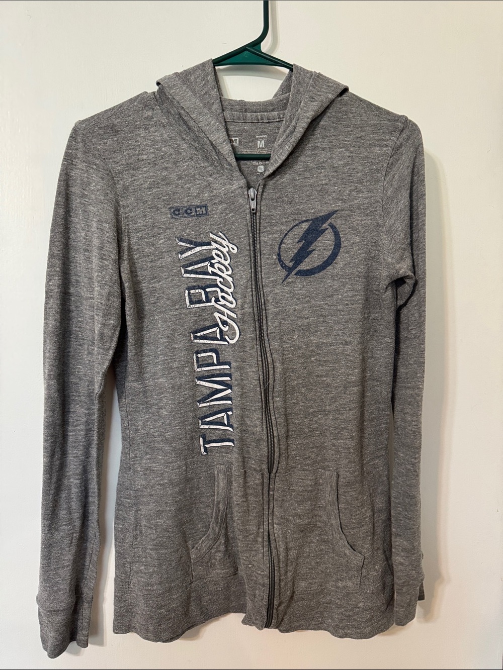 Tampa Bay Lightning Gray Zip Hoodie